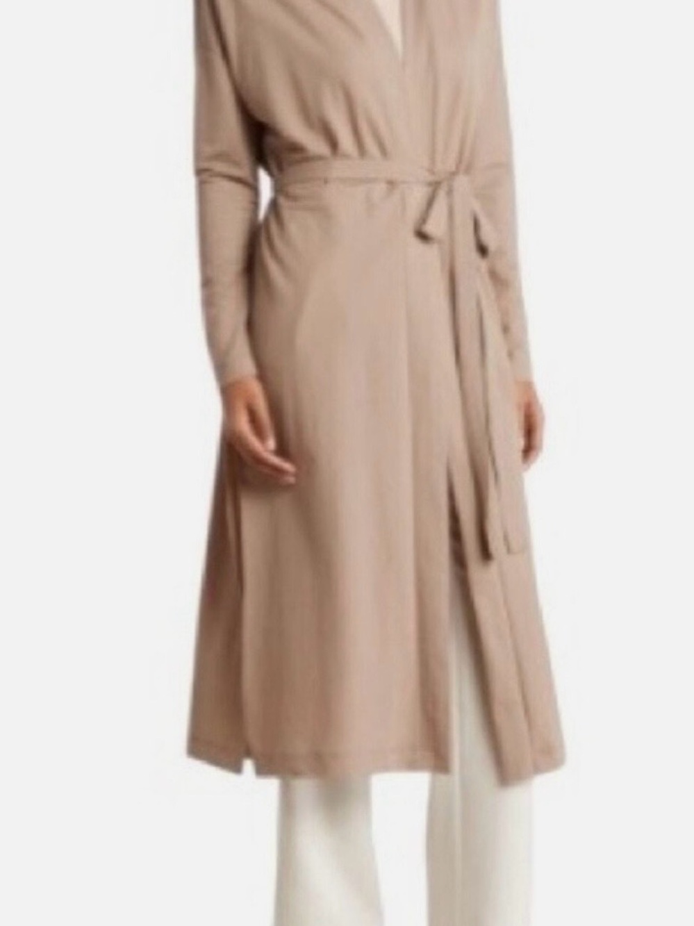 Philosophy Republic Clothing brand Khaki Tan Wrap Cardigan